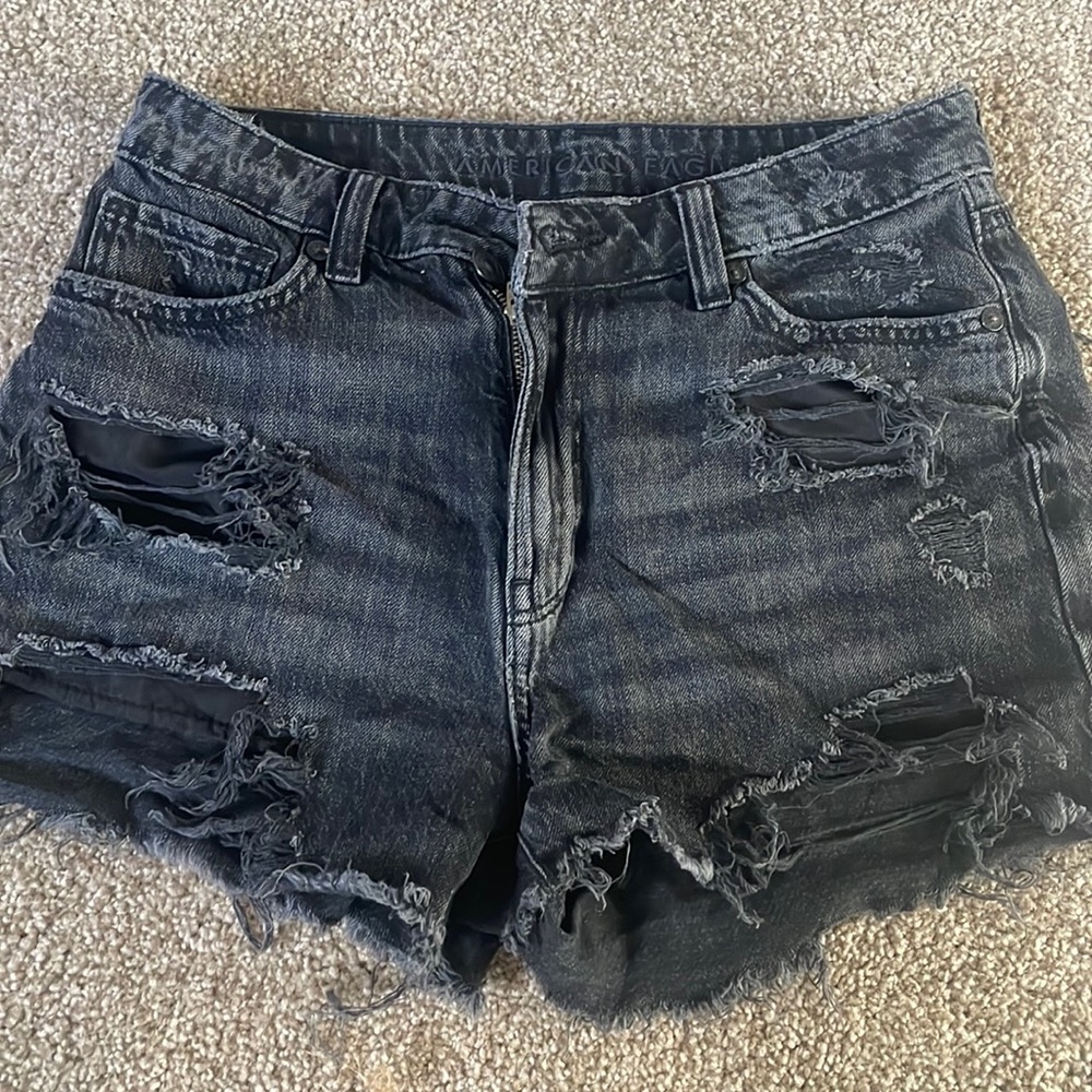 black jean shorts american eagle